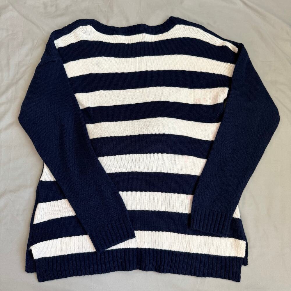 Blizzard Bay, Navy/White, Santa (Plush Belly), Striped, Holiday Sweater- L - Picture 3 of 10